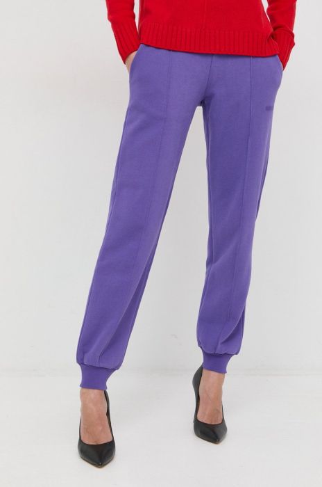 Бавовняні спортивні штани Patrizia Pepe жіночі колір фіолетовий однотонні (2647723) Бавовняні спортивні штани Patrizia Pepe жіночі колір фіолетовий однотонні (2647723)