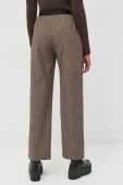 Штани з домішкою вовни Pinko жіночі колір коричневий широке висока посадка Штани з домішкою вовни Pinko жіночі колір коричневий широке висока посадка