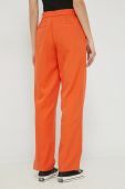 Штани Vila VIKAMMAS жіночі колір помаранчевий пряме висока посадка Штани Vila VIKAMMAS жіночі колір помаранчевий пряме висока посадка