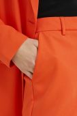 Штани Vila VIKAMMAS жіночі колір помаранчевий пряме висока посадка Штани Vila VIKAMMAS жіночі колір помаранчевий пряме висока посадка
