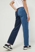 Вельветові штани Brixton жіночі колір синій пряме висока посадка Вельветові штани Brixton жіночі колір синій пряме висока посадка