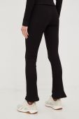 Штани Femi Stories Lucky жіночі колір чорний кльош висока посадка Штани Femi Stories Lucky жіночі колір чорний кльош висока посадка
