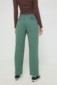 Штани Vans жіночі колір зелений широке висока посадка Штани Vans жіночі колір зелений широке висока посадка