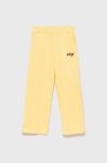 Дитячі спортивні штани Guess колір жовтий однотонні Дитячі спортивні штани Guess колір жовтий однотонні
