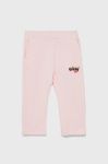 Дитячі бавовняні штани Guess колір рожевий з аплікацією (2478125) Дитячі бавовняні штани Guess колір рожевий з аплікацією (2478125)