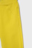 Дитячі штани United Colors of Benetton колір жовтий однотонні Дитячі штани United Colors of Benetton колір жовтий однотонні