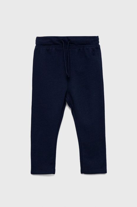 Дитячі бавовняні штани United Colors of Benetton колір синій однотонні (2523171)