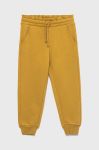 Дитячі бавовняні штани United Colors of Benetton колір жовтий однотонні (2737036) Дитячі бавовняні штани United Colors of Benetton колір жовтий однотонні (2737036)