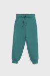 Дитячі бавовняні штани United Colors of Benetton колір бірюзовий однотонні (2737028) Дитячі бавовняні штани United Colors of Benetton колір бірюзовий однотонні (2737028)