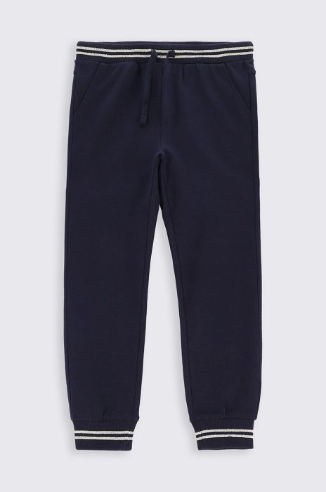 Дитячі бавовняні штани Coccodrillo колір синій однотонні (2758721)