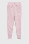 Дитячі спортивні штани Under Armour колір рожевий однотонні Дитячі спортивні штани Under Armour колір рожевий однотонні
