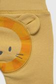 Дитячі бавовняні штани United Colors of Benetton колір жовтий з аплікацією Дитячі бавовняні штани United Colors of Benetton колір жовтий з аплікацією