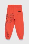 Дитячі бавовняні штани Diadora колір помаранчевий з принтом Дитячі бавовняні штани Diadora колір помаранчевий з принтом