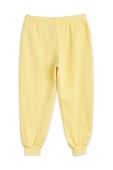 Дитячі бавовняні штани Mini Rodini колір жовтий з аплікацією Дитячі бавовняні штани Mini Rodini колір жовтий з аплікацією