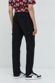 Бавовняні штани HUGO чоловічі колір чорний фасон cargo Бавовняні штани HUGO чоловічі колір чорний фасон cargo