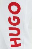Бавовняні спортивні штани HUGO чоловічі колір білий з принтом