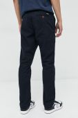 Бавовняні штани Superdry чоловічі колір синій облягаюче