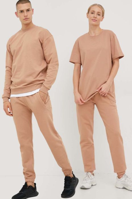 Бавовняні спортивні штани Arkk Copenhagen unisex колір бежевий однотонні Бавовняні спортивні штани Arkk Copenhagen unisex колір бежевий однотонні