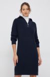 Бавовняна сукня Tommy Hilfiger колір синій midi oversize