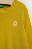 Дитячий бавовняний светер United Colors of Benetton колір зелений легкий