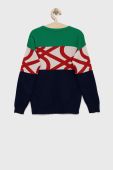 Дитячий бавовняний светер United Colors of Benetton колір синій легкий (2677064)