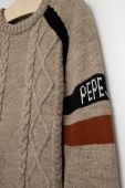 Дитячий светр Pepe Jeans Lamar колір коричневий легкий