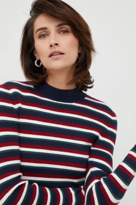 Светр Pepe Jeans жіночий легкий півгольф колір барвистий