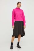 Вовняний светр Samsoe Samsoe жіночий колір рожевий легкий півгольф
