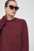 Светр з домішкою вовни BOSS жіночий колір бордовий