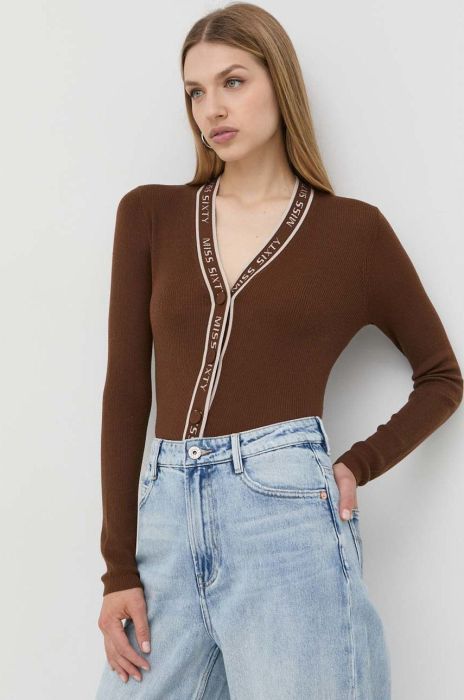 Вовняний кардиган Miss Sixty жіночий колір коричневий легкий