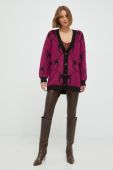 Кардиган з домішкою вовни Pinko жіночий колір фіолетовий