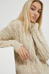 Светр з домішкою вовни Superdry жіночий колір бежевий гольф