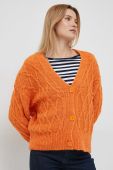 Кардиган з домішкою вовни United Colors of Benetton жіночий колір помаранчевий легкий