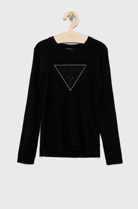 Дитячий светр Guess колір чорний легкий (2425138) Дитячий светр Guess колір чорний легкий (2425138)