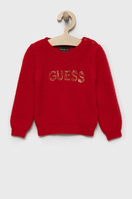 Дитячий светр Guess колір червоний легкий (2583559) Дитячий светр Guess колір червоний легкий (2583559)