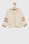Дитячий кардиган United Colors of Benetton колір бежевий легкий Дитячий кардиган United Colors of Benetton колір бежевий легкий