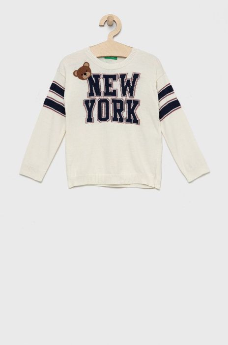 Дитячий светр United Colors of Benetton колір бежевий легкий (2677204)