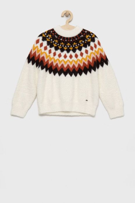 Дитячий светр Pepe Jeans колір білий теплий Дитячий светр Pepe Jeans колір білий теплий