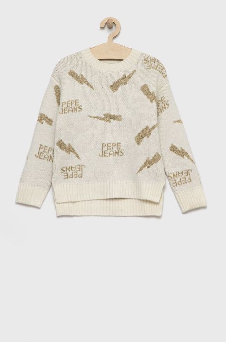 Дитячий светр Pepe Jeans колір бежевий теплий Дитячий светр Pepe Jeans колір бежевий теплий