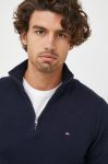 Светр з домішкою кашеміру Tommy Hilfiger чоловічий колір синій легкий півгольф Светр з домішкою кашеміру Tommy Hilfiger чоловічий колір синій легкий півгольф