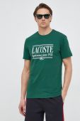 Бавовняна футболка Lacoste колір зелений з принтом (3048698) Бавовняна футболка Lacoste колір зелений з принтом (3048698)