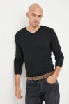Светр з домішкою вовни Sisley чоловічий колір чорний легкий (2601496) Светр з домішкою вовни Sisley чоловічий колір чорний легкий (2601496)