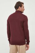 Вовняний светр Joop! чоловічий колір бордовий легкий півгольф Вовняний светр Joop! чоловічий колір бордовий легкий півгольф