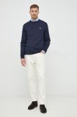 Светр з домішкою вовни La Martina чоловічий колір синій легкий (2758023)
