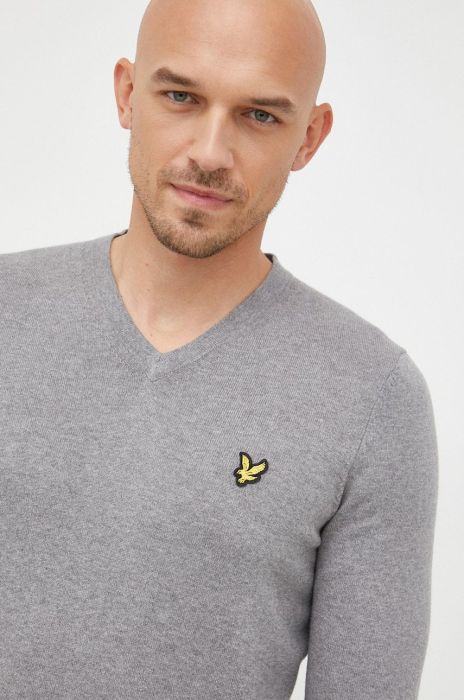 Светр з домішкою вовни Lyle & Scott чоловічий колір сірий легкий (2688734)