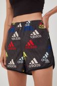 Шорти для бігу adidas Performance Brand Love жіночі візерунок висока посадка колір барвистий