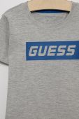 Дитяча бавовняна футболка Guess колір сірий з аплікацією (2609879)