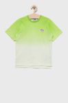 Дитяча бавовняна футболка Fila колір зелений візерунок Дитяча бавовняна футболка Fila колір зелений візерунок