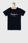 Дитяча бавовняна футболка Pepe Jeans колір синій з принтом (2599773) Дитяча бавовняна футболка Pepe Jeans колір синій з принтом (2599773)