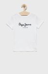 Дитяча бавовняна футболка Pepe Jeans колір білий з принтом (2587217) Дитяча бавовняна футболка Pepe Jeans колір білий з принтом (2587217)